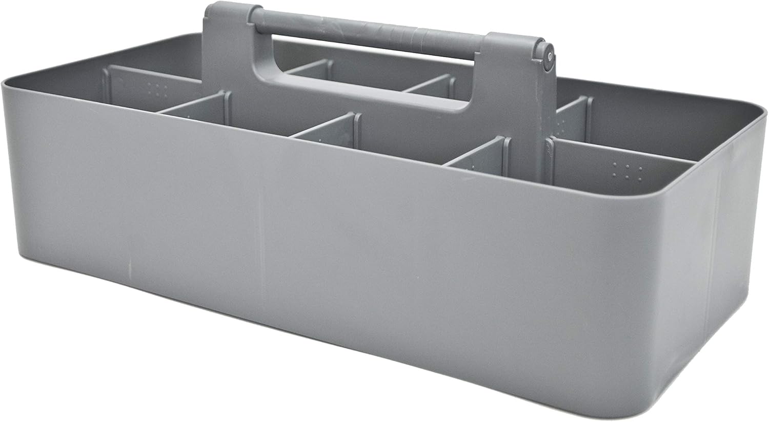 -Bulk Large Portable Caddy DIY Dividers, 8 Compartments, School Office,Portable Basket with Handle Storage Organizer Modern Made in USA (10 PACK, Orion Gray)