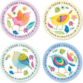 Colorful Images Cheerful Chirping Return Address Mailing Labels, Personalize with Name & Addresses, Set of 144 Self Adhesive, Easy Peel Flat Label Sheets, 1-½" Across, 4 Designs