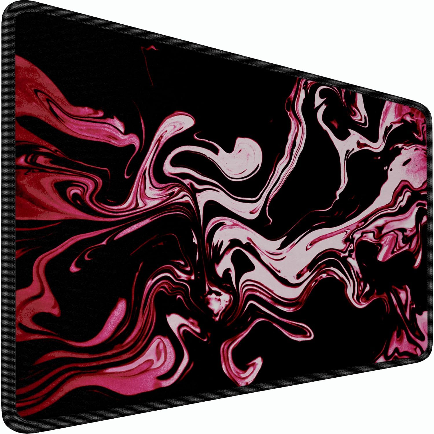 Gaming Mouse Pad, 31.5x15.7 inch Large Extended Computer Keyboard Mouse Mat, Water Resist Non-Slip Mousepad Rubber Base Long XXL Desk Mouse Pad for Gaming, Office & Home, Marble Red