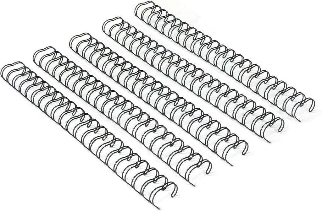Rayson WR21143BK Wire Binding Spines, 2:1 Pitch Double Loop Binding Wires 9/16 Inch, 21-Loop Wire Ring Pack of 100 with Black