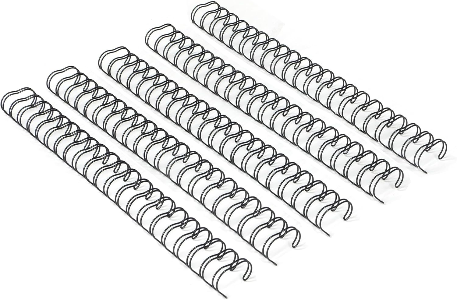 Rayson WR21143BK Wire Binding Spines, 2:1 Pitch Double Loop Binding Wires 9/16 Inch, 21-Loop Wire Ring Pack of 100 with Black