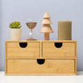 MEEDEN Bamboo Desk Organizer with Drawers: Desktop Storage Drawer Container - Tabletop Storage Organization Box for Office Home Toiletries Supplies