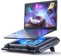 llano Laptop Cooler, Gaming Laptop Cooling Pad with 3500RPM Turbofan, 4.72 Inch External Fan Laptop Stand, Adjustable Variable Speed, Button Control, Seal Foam for Rapid Laptop13-17.3in, V10, Black