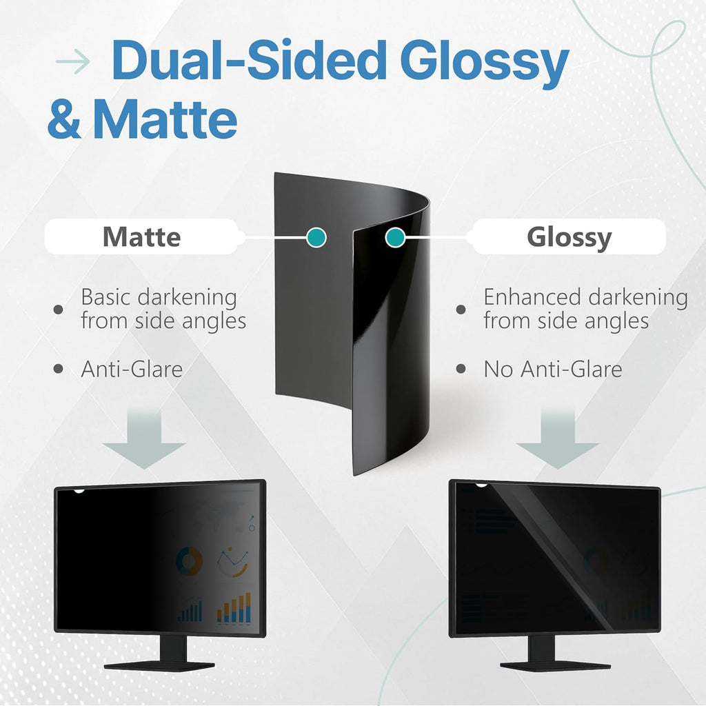 VINTEZ 22 Inch 16:9 Privacy Screen for Computer Monitor and Laptop - Anti Glare Protector Film Blue Light Filter Eye Protection - Computer Screen Privacy Shield, [1 Pack]