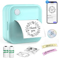 Label Maker Machine with Tape - Mini Sticker Printer Bluetooth Label Printer for Home Office Organization, Portable Thermal Sticker Maker Print Pod with Multiple Templates for Phone (Green)