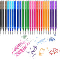 0.7 mm Erasable Gel Ink Pen Refills Compatible with Frixion Friction, Smooth Writing Multicolor Retractable Fine Point Pen Refill for School Office Home Art (8 Colors, 24)