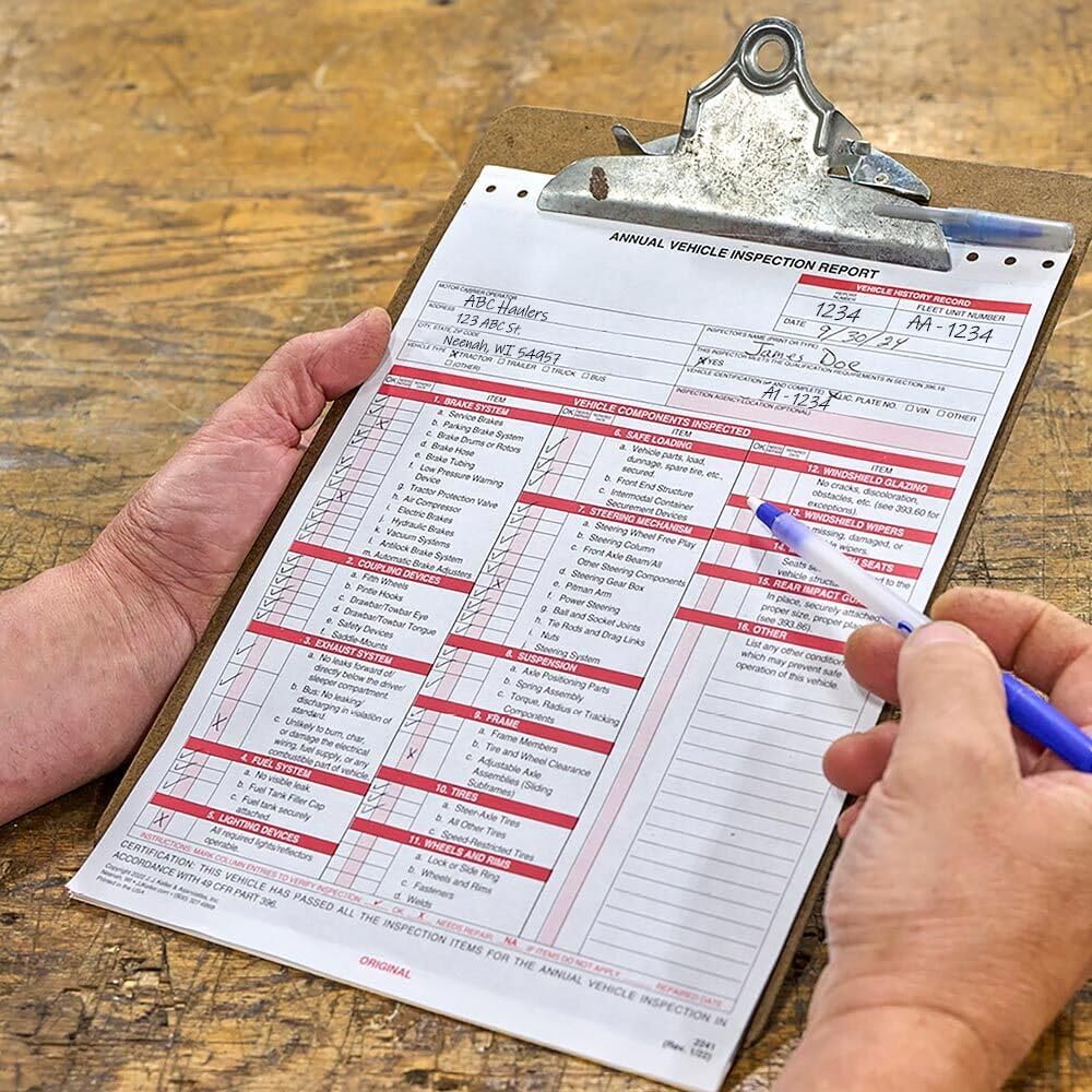J. J. Keller 100-Pack, Annual Vehicle Inspection Report Forms, 3-Ply Carbonless Form, DOT Compliant