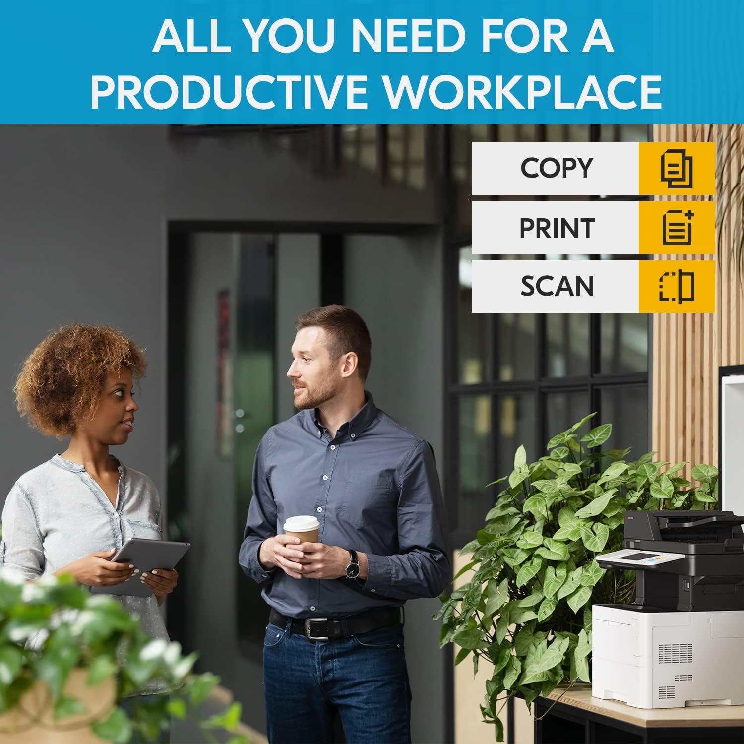 KYOCERA ECOSYS MA4500ix Multifunctional Monochrome Laser Printer (Print/Copy/Scan), 47 ppm, Up to Fine 1200 dpi, Gigabit Ethernet 7 inch Touchscreen Panel, 512 MB