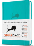 Daily Planner, Calendar and Gratitude Journal to Improve Time-Management, Productivity & Happiness | Vegan Leather Hardcover Organizer with Blank Dates, Undated 6 Months 24 Hour Agenda