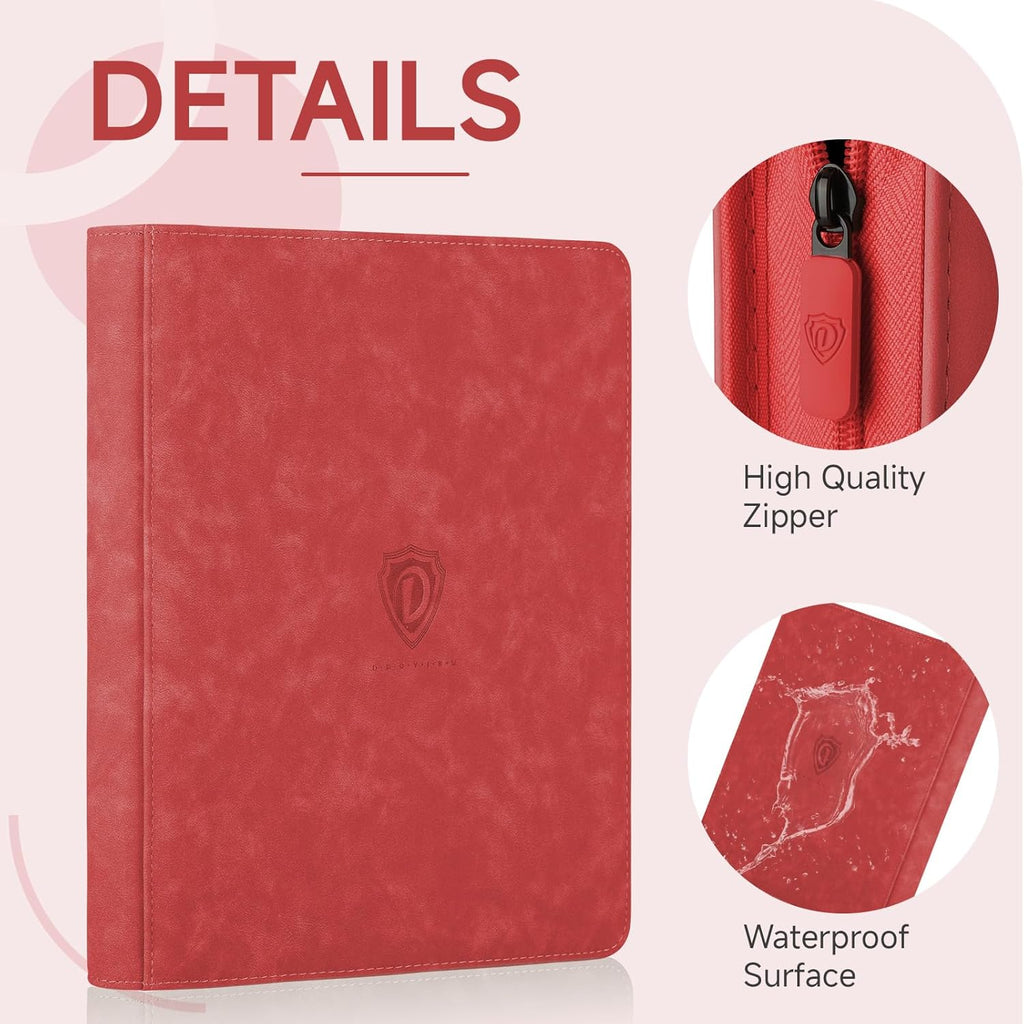 9 Pocket Card Binder,360 Pockets Trading Card Binder,Double Sided Pocket Collection Binder,Card Folder for MTG,TCG,Game Cards,Sport Cards,Red