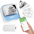 iDPRT Sticker Printer, Portable Thermal Printers Bluetooth Inkless Printer with 1 Roll Sticker Paper, Sticker Maker for Home Office School, Compatible with Android & iOS Phones, Blue