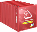 COMIX Sturdy 1 Inch Binders 3 Ring with Clear View Cover, 1" Slant-D Ring View Binder Holds 225 Sheets of US Letter Size Paper, 6 Pack (Red)