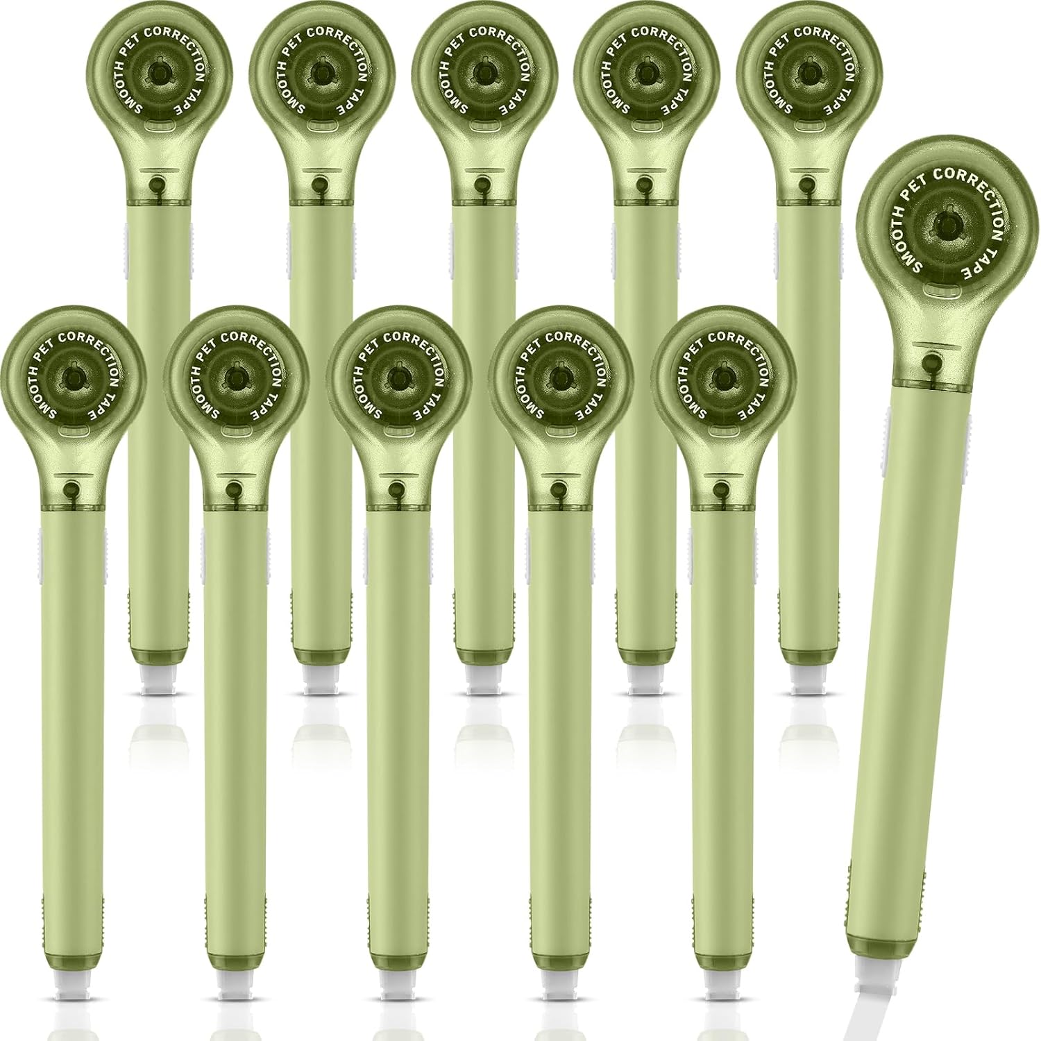 10 Pack Correction Tape Pen Correctional Ink Tape Push Pull Protective, Easy to Use Applicator for School Office Supplies, 0.2 x 236 Inch (Green Color)