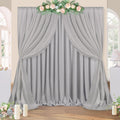 Grey Polyester Backdrop Curtains 20 ft x 10 ft Photography Backdrop Drapes for Birthday Party Decorations 4 Panels 5ft x 10ft