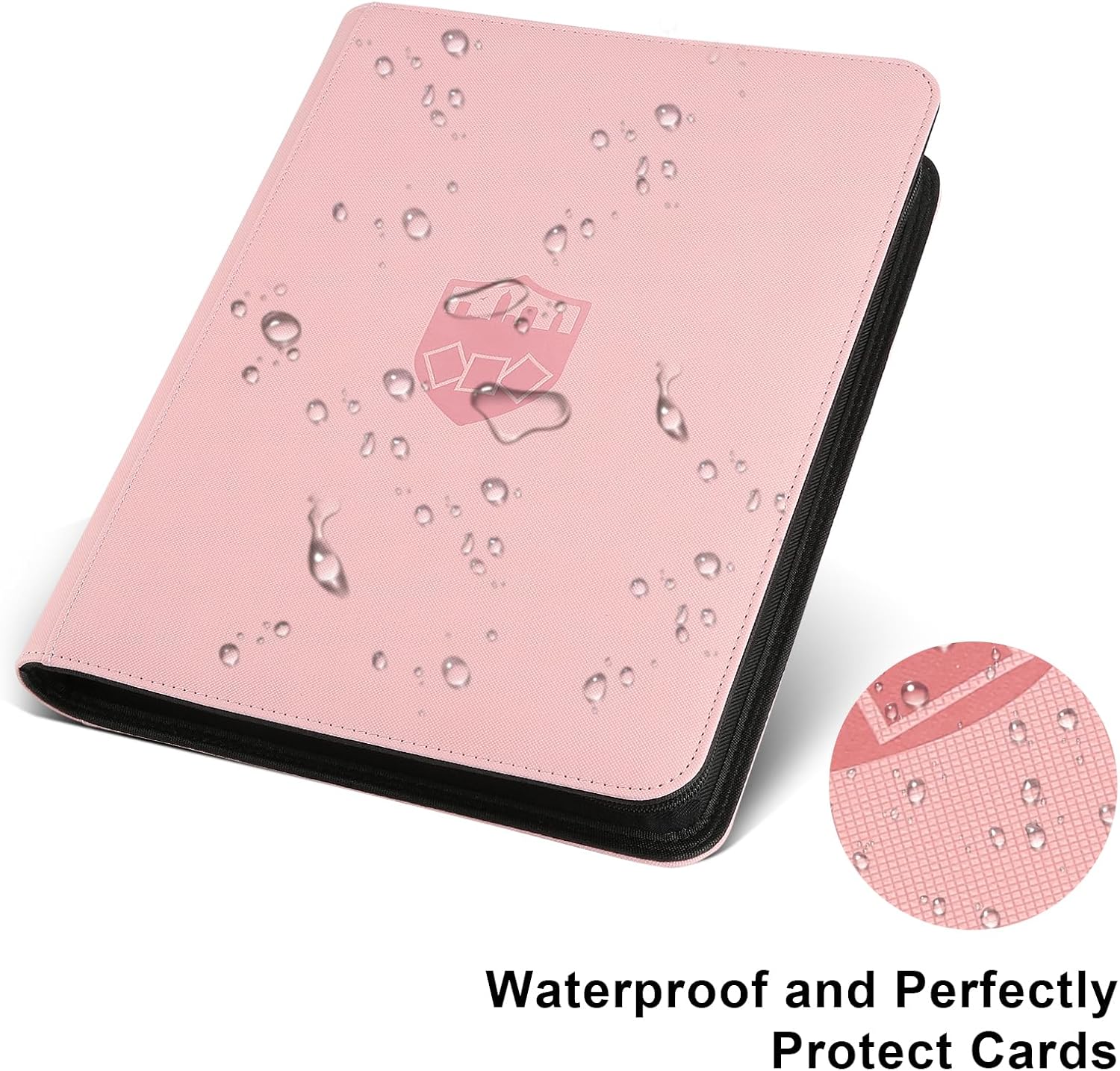 Trading Card Binder 12 Pocket, GERMUN PU Cover Card Binder for 720 Cards, Premium Trading Card Holder Folders, Double Sided Pocket Card Album for MTG, TCG (Pink)