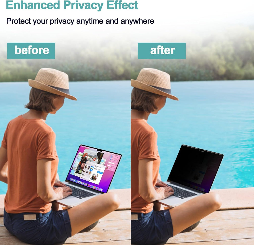 IPROKKO Privacy Screen MacBook Pro 16 Inch (2021-2024, M1, M2，M3，M4), Magnetic Removable Anti Blue Light Glare Privacy Filter Compatible with Mac Pro 16In,Laptop Mac 16.2 Screen Protector