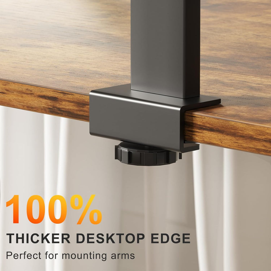48x24 Inches Whole Piece Electric Standing Desk, Seamless One Piece Height Adjustable Sit to Stand up Desk for Home Office, Ergonomic Computer Workstation, Rustic Brown