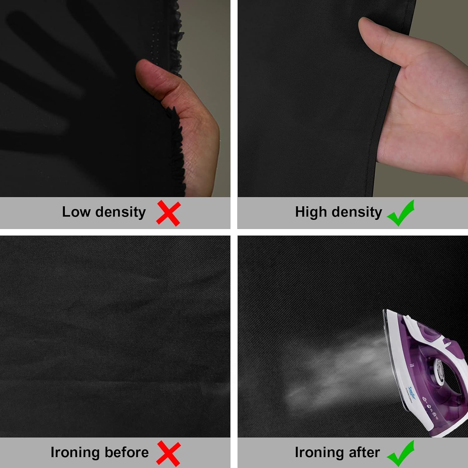 Aimosen 10 x 7 FT Black Backdrop Background for Photography, High Density Polyester Fabric Pure Black Photo Backdrop Curtain Screen Collapsible Seamless for Photoshoot Portraits Party Video Studio