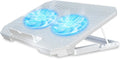 Laptop Cooling Pad with Adjustable Height Two 5.1 Inches Fan 2 USB Ports Suitable for 12"-15.6" Laptops（White）