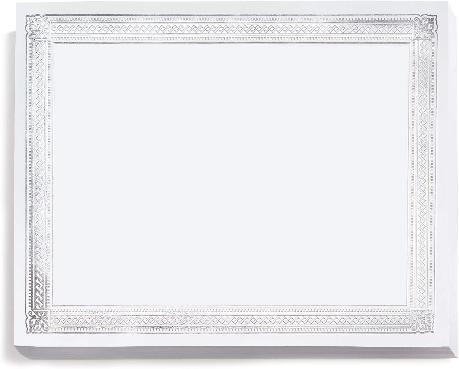 PaperDirect Silver on White Elite Specialty Certificates, 8½ x11, Foil Accents, 50 Count, Certificates And Awards Paper, For School, Work, Diplomas & Award Certificates