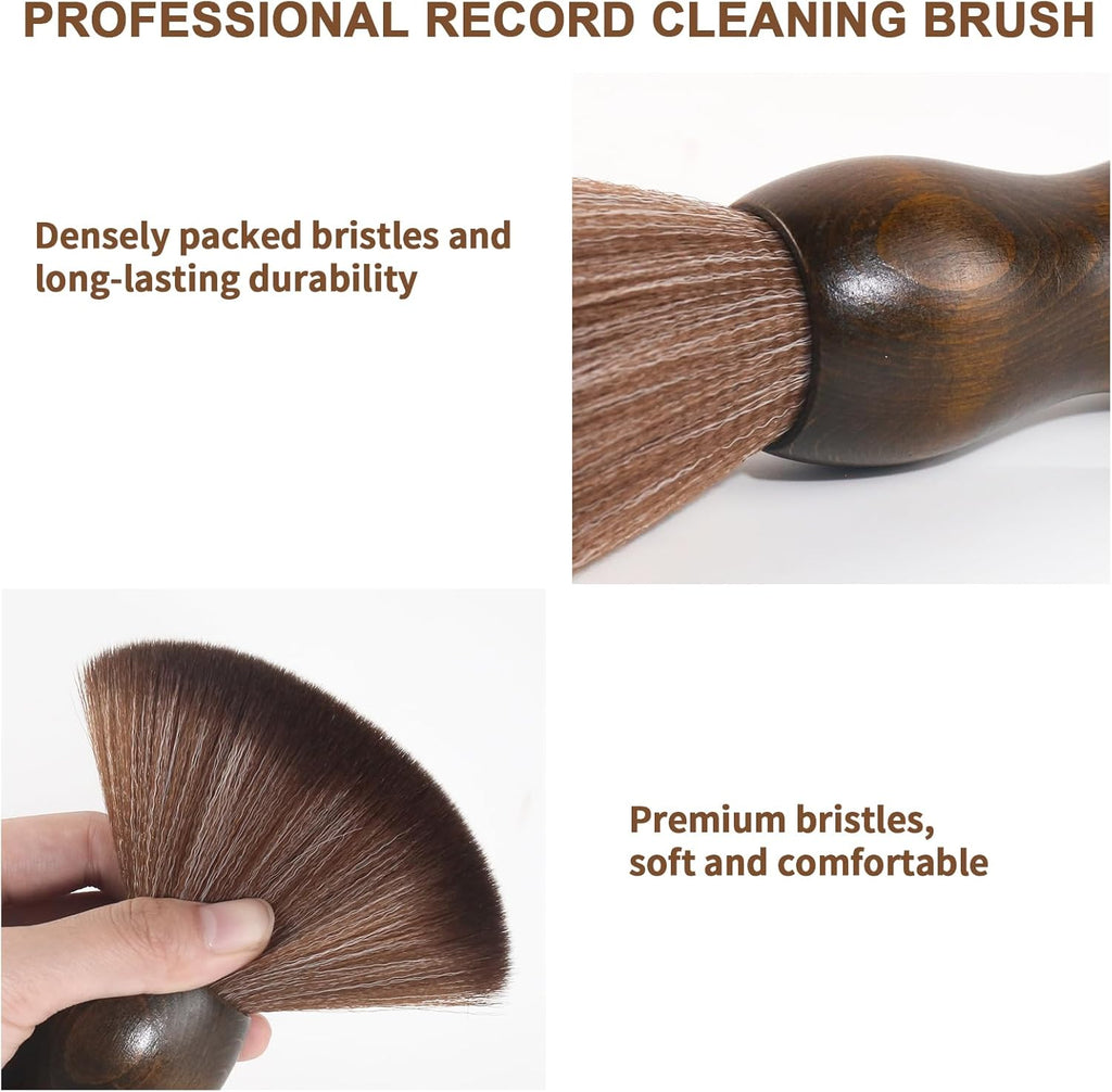 Vinyl Record Cleaning Brush - Anti Static Dust Wooden Vinyl Cleaner Brush - Record Player Accessories