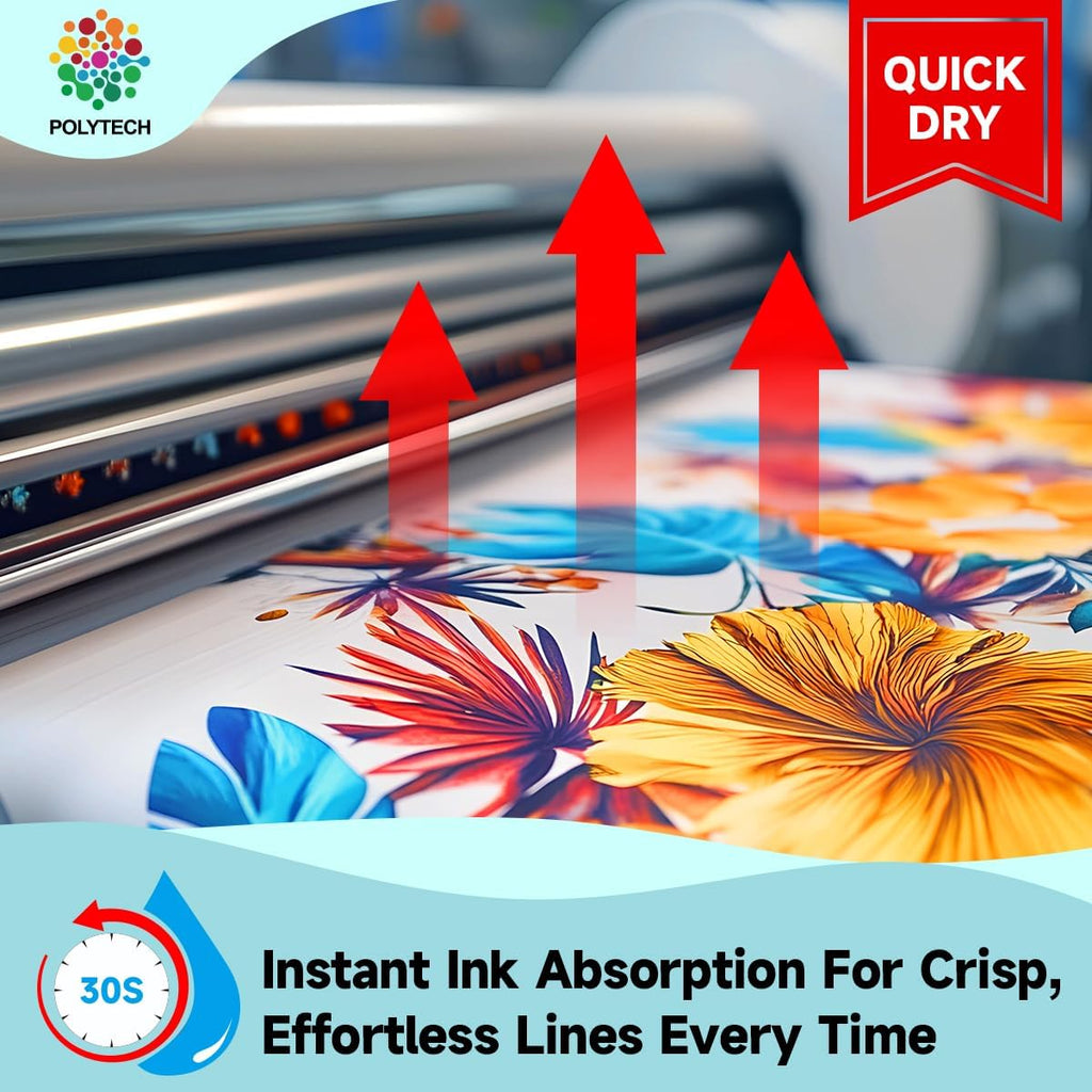 Polytech Sublimation Paper, 8.5x11, 100 Sheets, Heat Transfer Paper for All Sublimiation Blanks, For All Sublimation Printer and Ink, For Tumblers, Magnet Blanks, Ceramic Ornaments, Light T-Shirt,125G