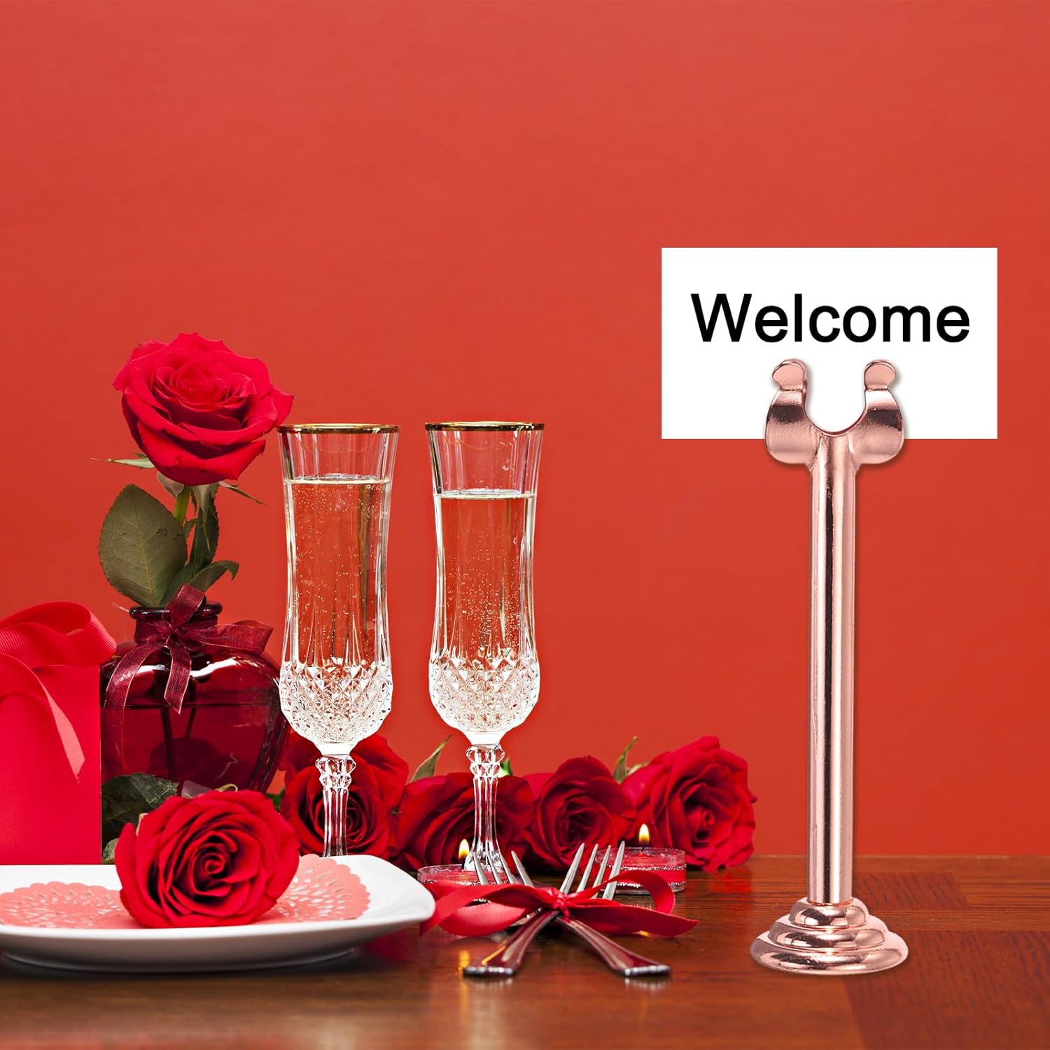 MECCANIXITY 10Pcs Table Number Holder 3.9 Inch Place Card Holder Picture Holders Black Table Sign Holders for Wedding Anniversary Birthday Party