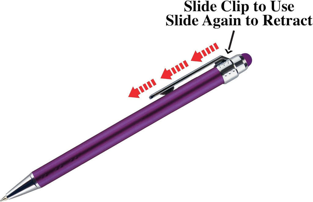 Personalized Pens with Stylus Tip -Bright Vibes- Click action - Custom - Black writing - Printed Name pens - Imprinted with Your Logo or Message - FREE PERSONALIZATION - 12 Pens/Box (Teal)