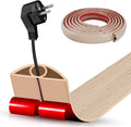 Floor Cord Cover Self Adhesive Cord Hider,10FT Cable Management, Extension Strip Protector for Wires, Prevent Cable Trips for Offices, Gyms, Exhibitions Cavity:0.3"(W) x 0.28"(H) Yellow Wood