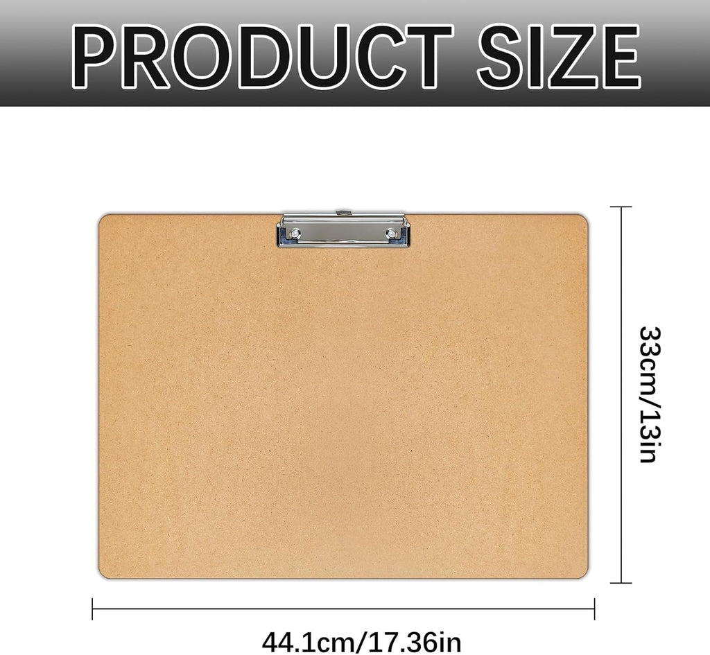10 PCS Extra Large 11x17 clipboard, Wood Cleats with Low Profile Clips for Drawing, Sketching, and Art Boards, Horizontal Wood Lapping, Landscape Layout