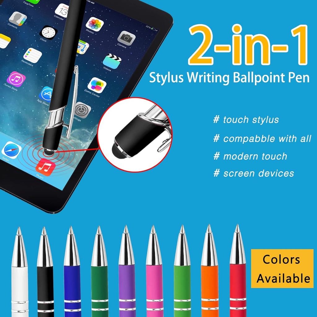Max 500 Pcs Personalized Pens Bulk, Custom Pens with Free Engraving, Customized Stylus Tip Ballpoint Pen with Your Name Massage Text for School Office Business Graduation Anniversaries-30 Packs