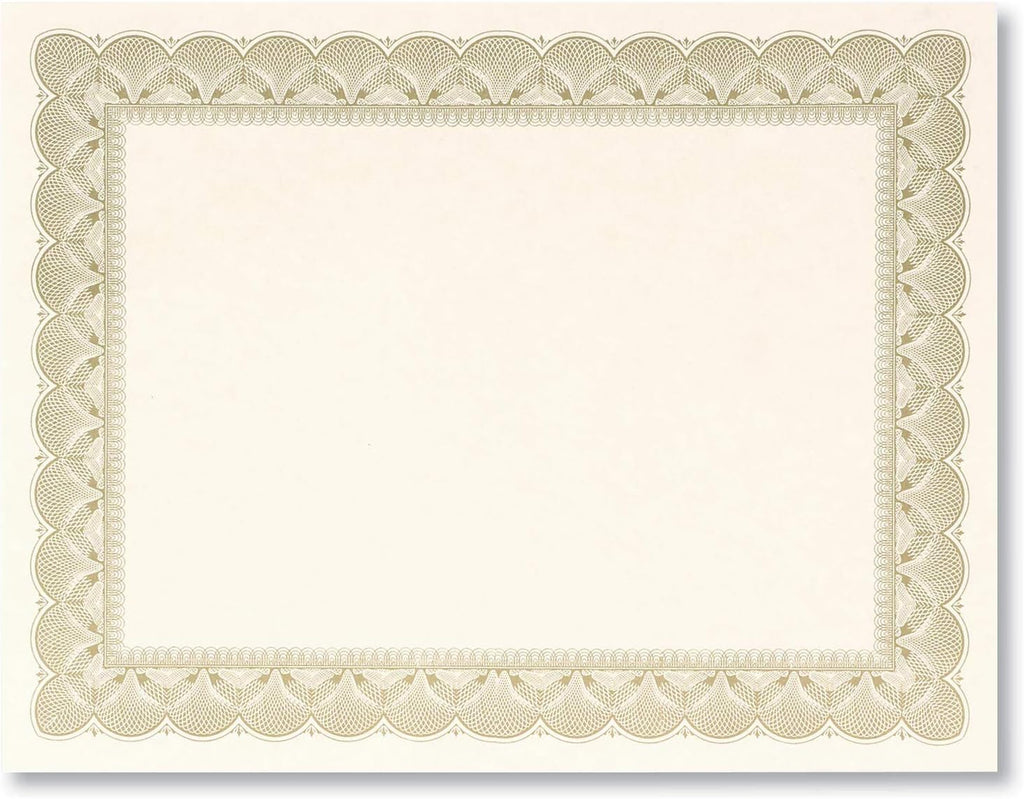 PaperDirect Gold Metallic Traditional Metal Colored Standard White Parchment Certificates, 8.5 x 11, 100 Count
