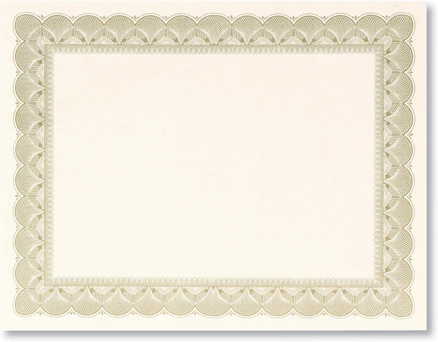 PaperDirect Gold Metallic Traditional Metal Colored Standard White Parchment Certificates, 8.5 x 11, 100 Count