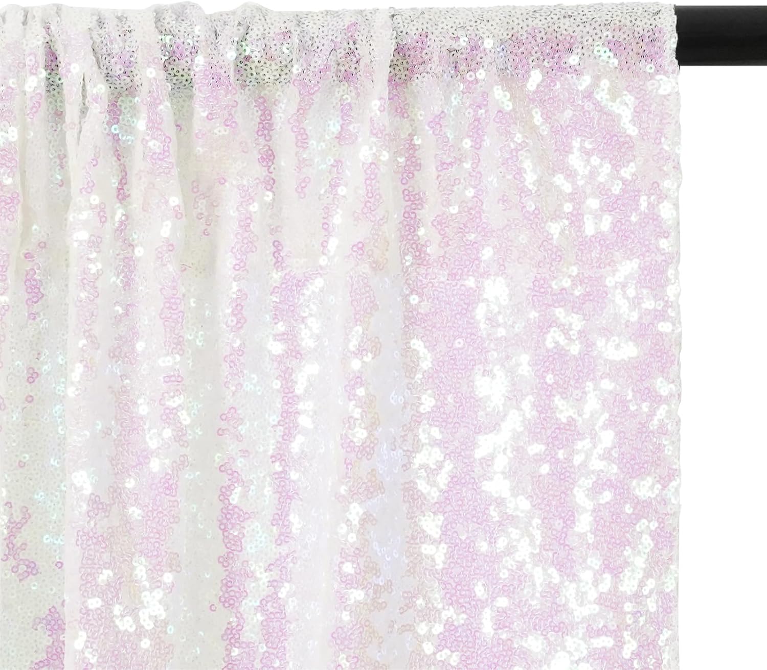 Eternal Beauty White Iridescent Sequin Backdrop, 7x7 Ft Glitter Background Curtains for Shimmer Photography Party Wedding Birthday Back Drop Decor
