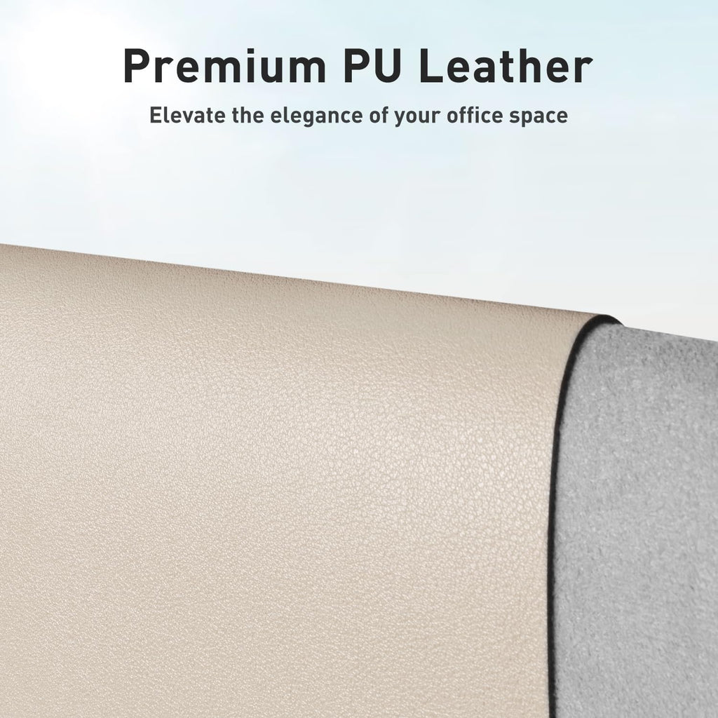 Aothia Large PU Leather Desk Pad Protector – Non-Slip Mouse Pad & Writing Mat for Office/Home, Waterproof, Easy to Clean (31.5" x 15.7", Eggshell)