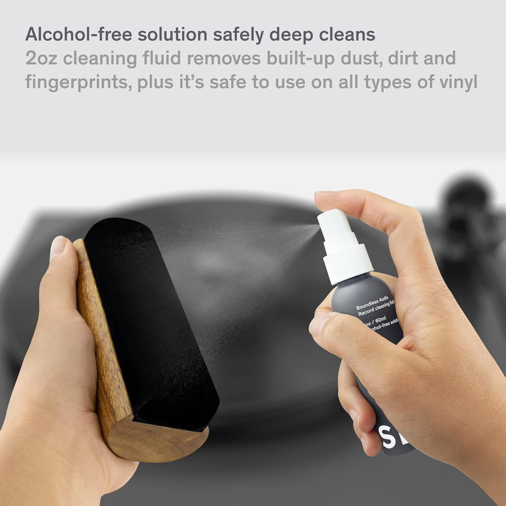 Vinyl Record Cleaning Kit - 5-in-1 Vinyl Cleaner Kit Includes Record Brush, Stylus Cleaner, Cleaning Solution, Nylon Brush & Metal Case