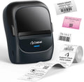 CLABEL Thermal Label Maker Machine: 221B Bluetooth Label Maker Machine with Tape Mini Sticker Printer Barcode Printer Compatible with Smartphone with 1 Roll 40x30mm Label (Blue)