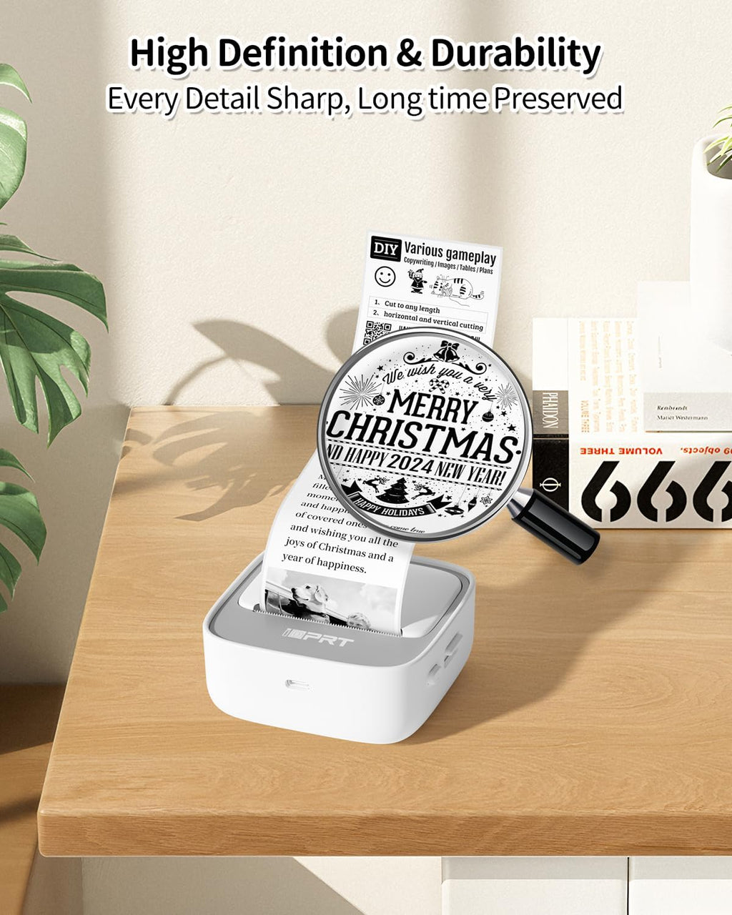 iDPRT Sticker Maker, Portable Thermal Printer with 1 Roll Sticker Paper, Bluetooth Inkless Printer Mini Label Maker for Study, DIY, Notes, Mini Label Maker with Multiple Template in Free App, Grey
