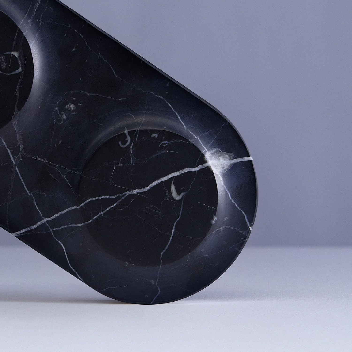 Einova Dual Classic Stone – Dual Wireless Charging Pad in Genuine Marble, Designed in Italy, Integrated 6 ft USB-C Cable, Smartphones, Wireless Earbuds, Smartwatches – Black Marquina Marble