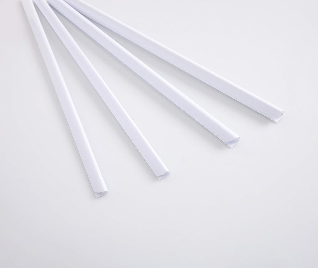BNC Slide and Grip Binding Bars, 1/8 inches, White Color, Letter Size Pack of 100, 15 to 20 Sheet Capacity, Round Corner (1/8 Inches, White)