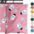 Christmas Poly Mailer 6x9 Inch 100 Pcs, Waterproof Shipping Bags for Clothing, Tear-Resistant Mailier, Strong Mailing With Self-Seal - Snowmen Printed
