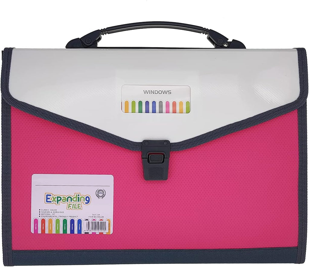 Expanding Accordion File Folder with Labels, 13 Pocket Document Organizer, Letter A4 Size, 1 Pack