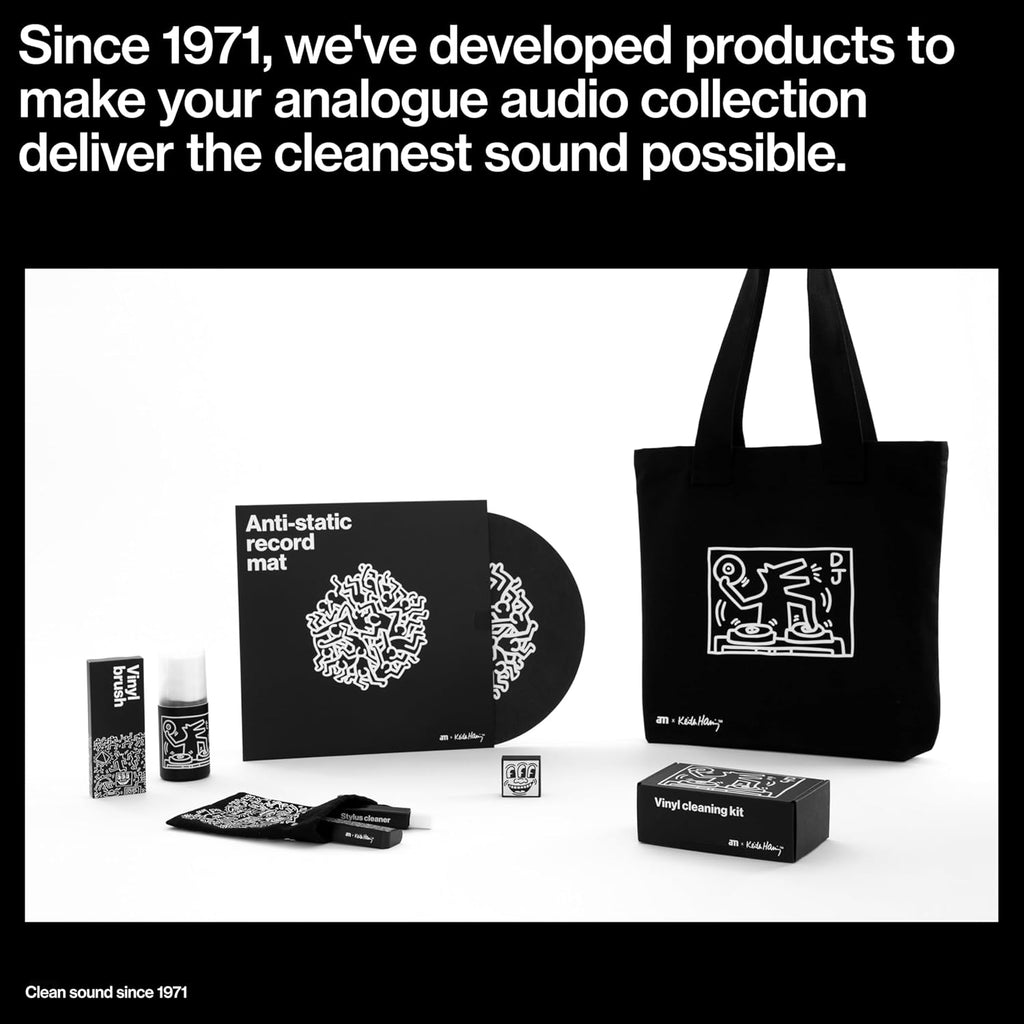 am Vinyl Record Cleaner Brush – Ultra-Fine Carbon Fiber Anti-Static Brush for Vinyl Records – Must-Have Record Player Accessory for Removing Dust, Reducing Friction & Preserving LP Sound, Keith Haring