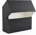 Lineco Archival Document Storage Box with Metal Edge, Acid-Free Black Boxboard, Organize and Store Files, Prints, Photos, Legal-Sized Case 15.5" x 10.5" x 5" Wide