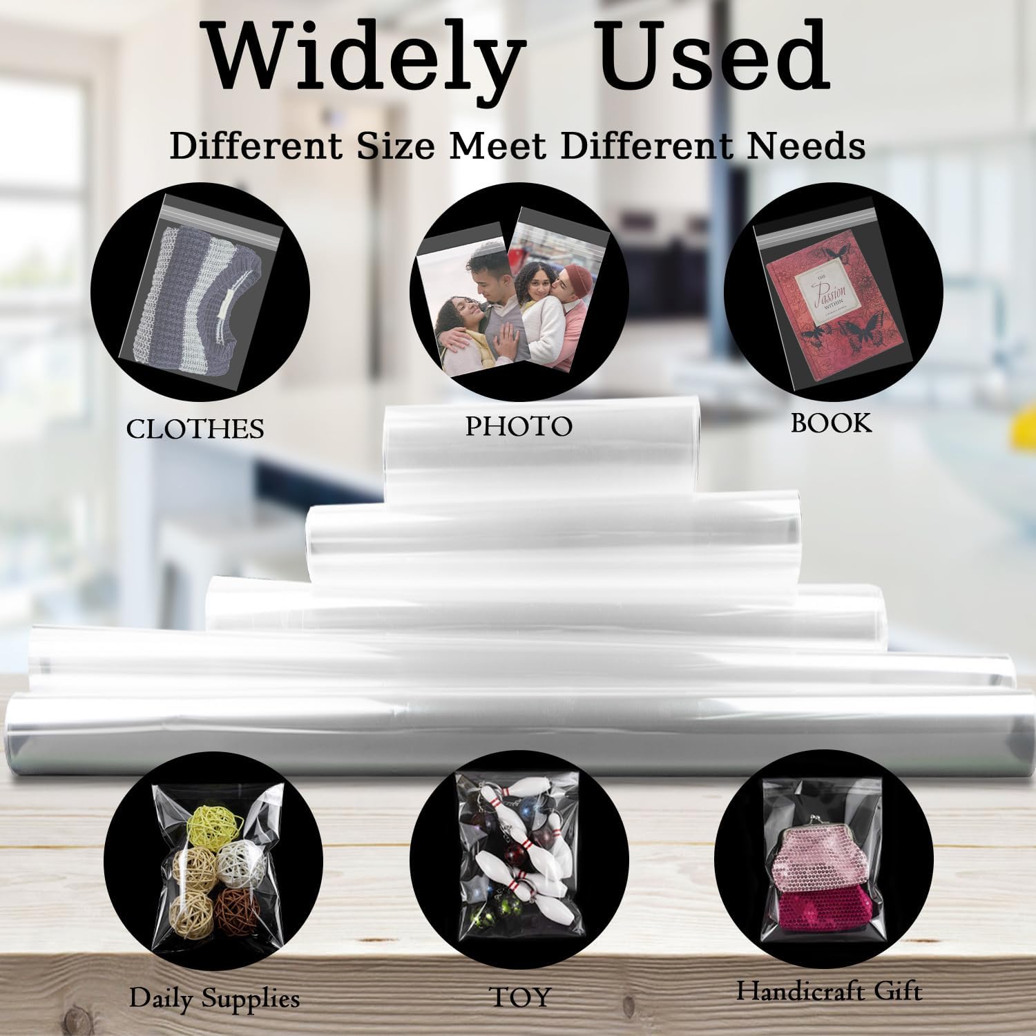 AUEAR, 9"x11" (100 Pack) Clear Plastic Sleeves - Acid Free 1.6Mil Crystal Resealable Bags -Fit for 8.5x11 Photos, Art Prints, Pictures, Papers