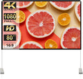Projector Screen with Stand 80 inch Portable Projection Screen 16:9 4K HD Projections Movies Screen with Carry Bag for Indoor Outdoor Home Theater Backyard Cinema Travel