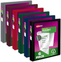 Avery Durable View 3 Ring Binders, 1 Inch Slant Rings, 250-Sheet Capacity, Assorted Dark Colors, 6-Pack (05633) – for School, Office, Teachers, Classrooms & Home Organization