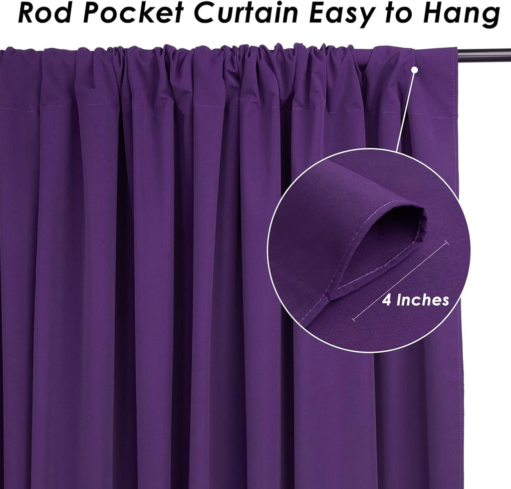 Purple Backdrop Curtains: 6 Panels 5ft x 10ft Polyester Photo Backdrop Drapes - Halloween Party Photography Background Decorations