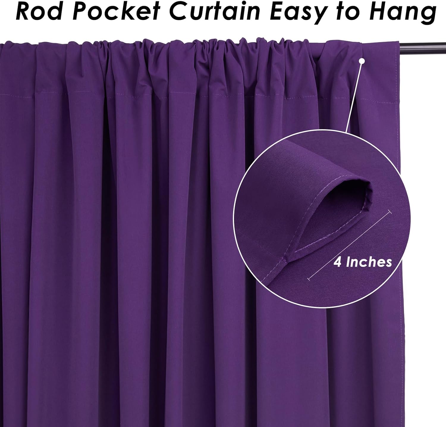 Purple Backdrop Curtains 2 Panels 5ft x 10ft Polyester Backdrop Drapes for Wedding Mermaid Party Halloween Photography Decorations