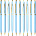 Cambond Ballpoint Pens Blue Pens - Fancy Pens Black Ink 1.0 mm Medium Metal Pen Retractable Smooth Writing for Men Women Police Uniform Office Business, 10 Pack (Blue)